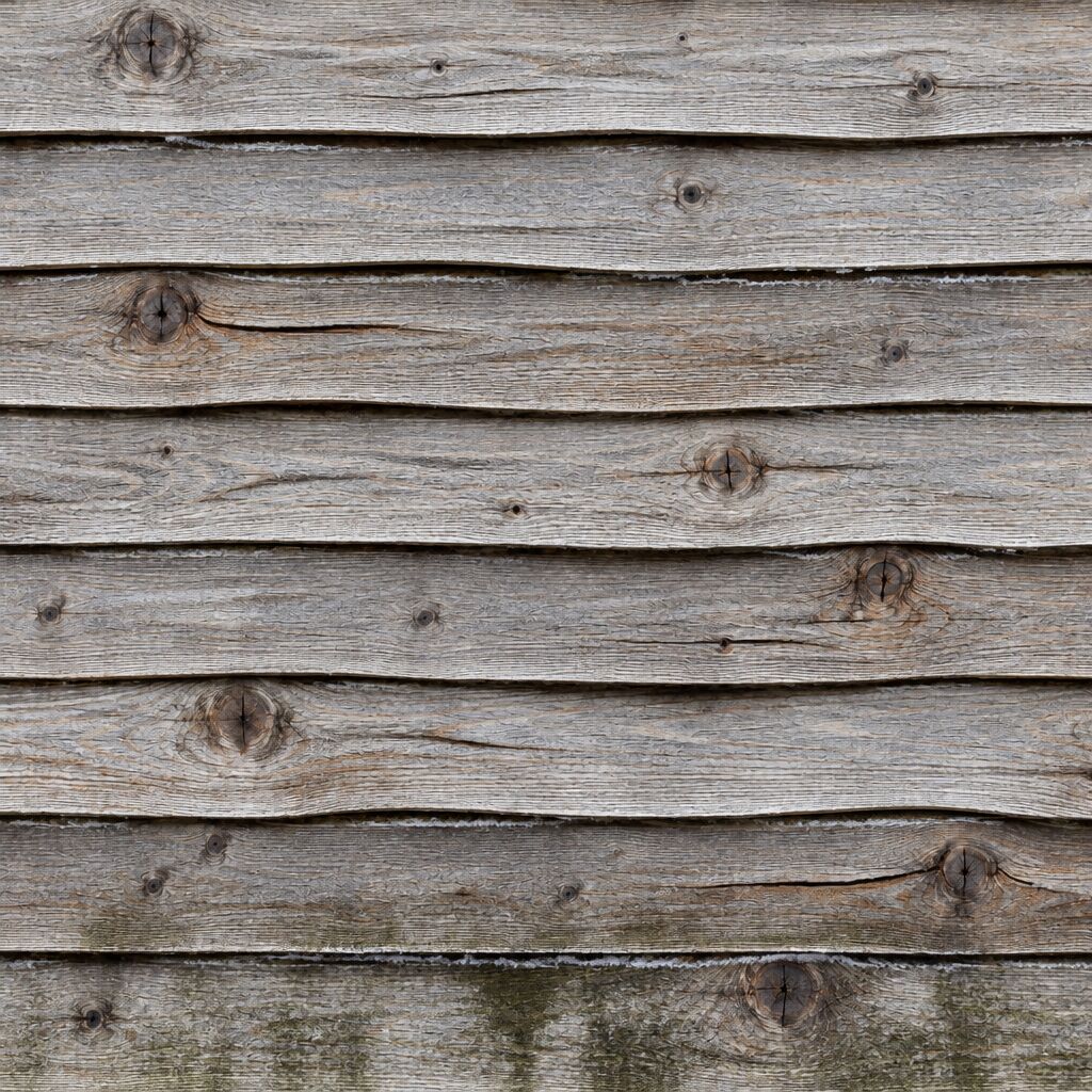 Illustration of weathered, cupped and split wood siding