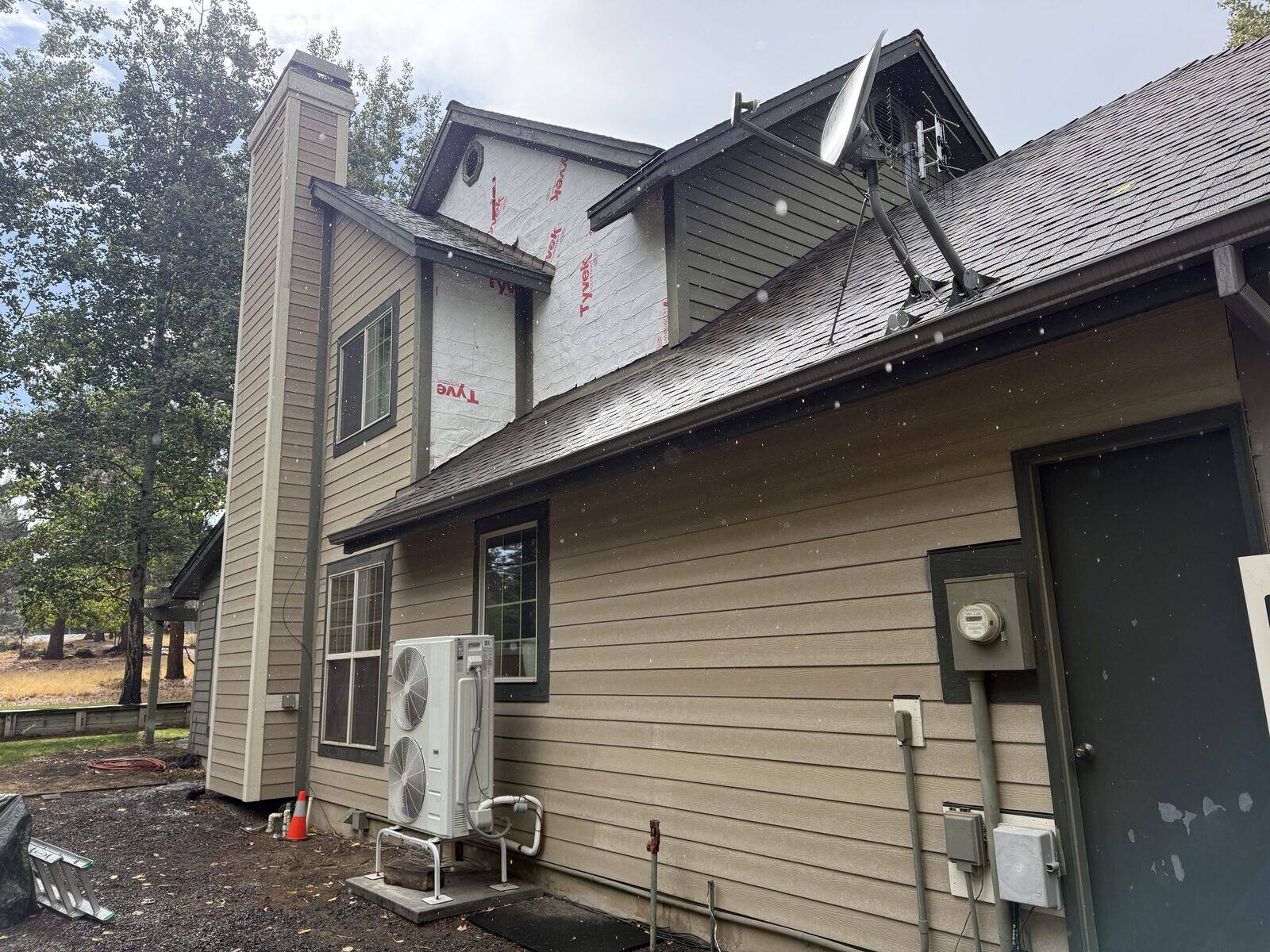 Finished: Chimney chase re-side, Southeast Bend