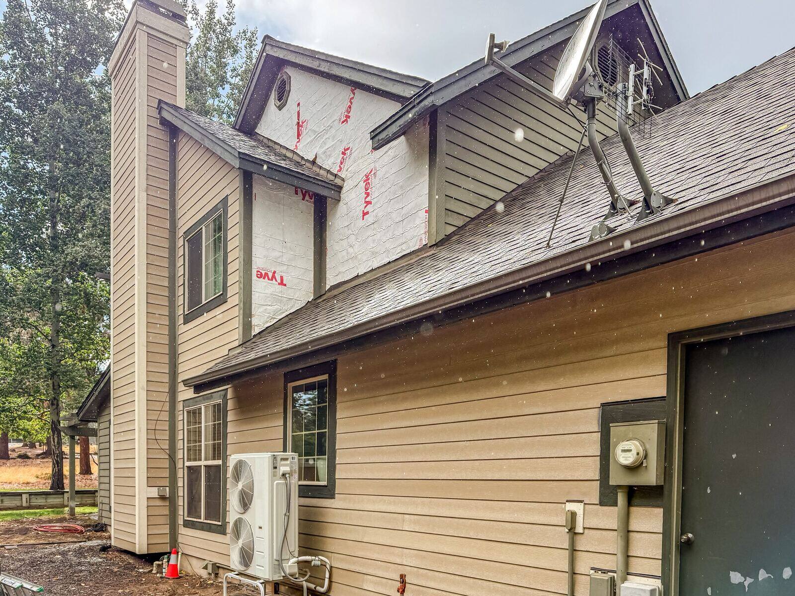 Finished: Chimney chase re-side, Southeast Bend
