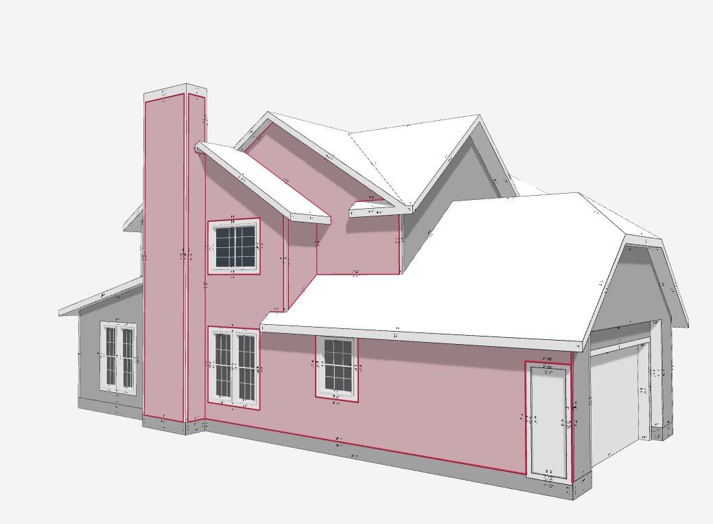 Measured model: Chimney chase re-side, Southeast Bend